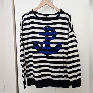 The Limited Navy Nautical Striped Sweater